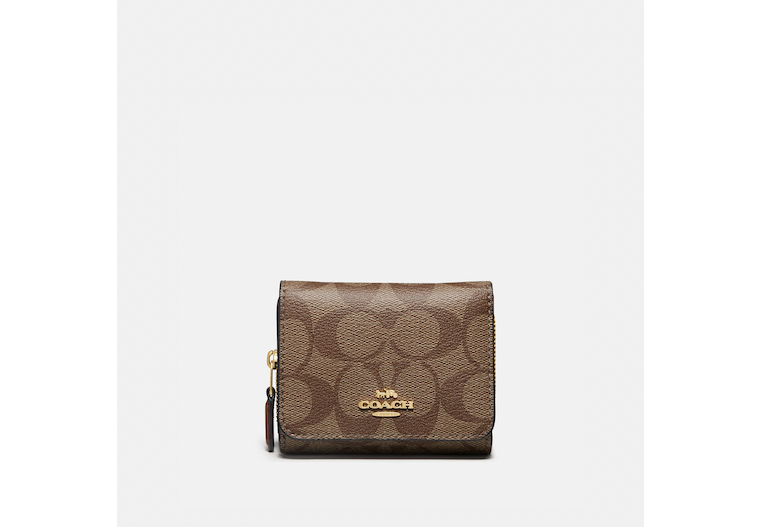 Coach Small Trifold Wallet In Signature Canvas – The Blay